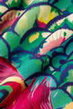 ヒョウ プリント ファッション カジュアル プリント カーディガン パンツ ターンダウン カラー プラス サイズ XNUMX ピース