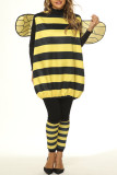 Red Halloween Fashion Casual Cosplay Striped Print Costumes