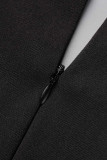 Черные модные повседневные комбинезоны с буквенным принтом в стиле пэчворк и V-образным вырезом больших размеров