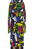 Цветные модные уличные принты в стиле пэчворк с воланами Прямые штаны с высокой талией и сплошным принтом