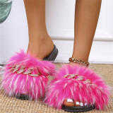 Ginger Fashion Casual Patchwork Metal Accessories Decoration Round Comfortable Shoes
