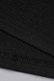 Zwarte casual effen patchwork rechte jumpsuits met spaghettibandjes