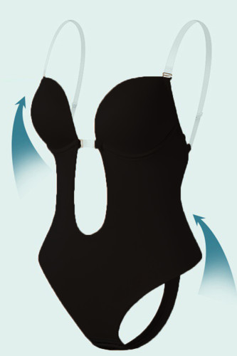 Black Fashion Sexy Solid Hollowed Out Backless Bustiers