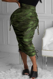 Camouflage Moda Casual Stampa Basic Regolare Vita alta Convenzionale Pantaloni a stampa intera