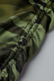 Camuflagem Moda Casual Estampa Básica Regular Cintura Alta Convencional Estampa Completa Calcinha
