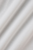 Белые сексуальные однотонные бандажные лоскутные платья с V-образным вырезом и юбкой на один шаг