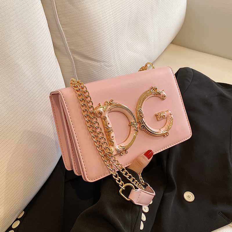 

Pink Fashion Vintage Letter Chains Bags