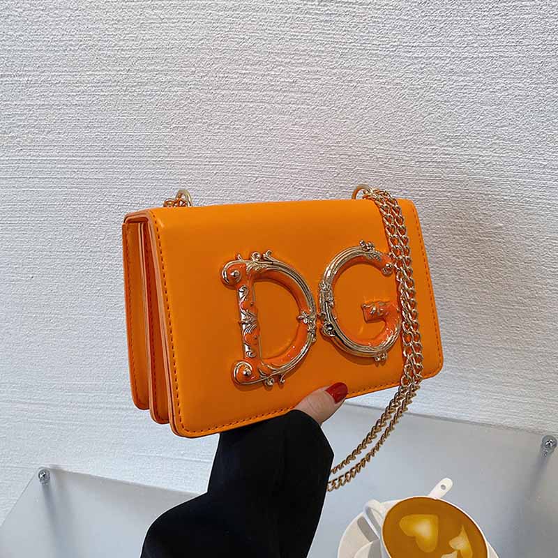 

Orange Fashion Vintage Letter Chains Bags