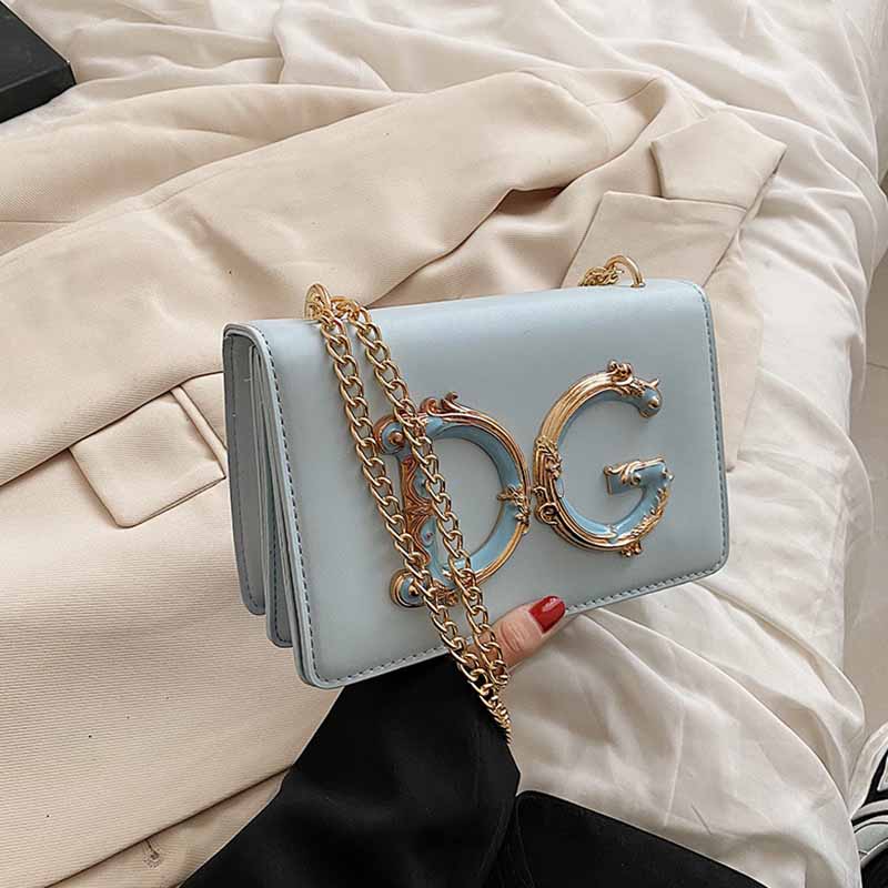 

Lake Blue Fashion Vintage Letter Chains Bags