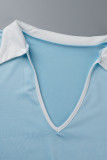 Mamelucos regulares con cuello en V y patchwork con estampado informal albaricoque
