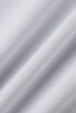 Белые повседневные однотонные пэчворк с воротником-молнией Прямые платья больших размеров