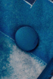 Azul Casual Estampado Patchwork Botones Cuello vuelto Manga larga Dos piezas