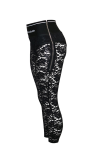 Black Sexy Solid Lace Skinny High Waist Pencil Full Print Bottoms