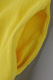 Желтые повседневные однотонные повязки в стиле пэчворк на тонких бретелях