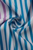 Цветное повседневное однотонное платье-рубашка в стиле пэчворк с отложным воротником и пряжкой Платья Платья