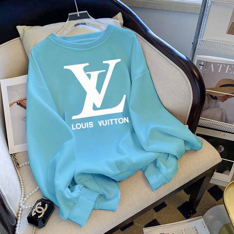 

Baby Blue Casual Print Letter O Neck Tops