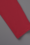 Robes de jupe crayon à col à capuche et imprimé décontracté rouge