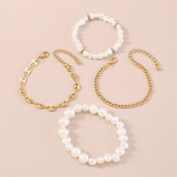 Bracelets de perles patchwork vintage dorés quotidiens