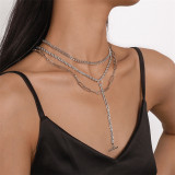 Серебряные ожерелья с геометрическими однотонными цепочками на каждый день для вечеринок