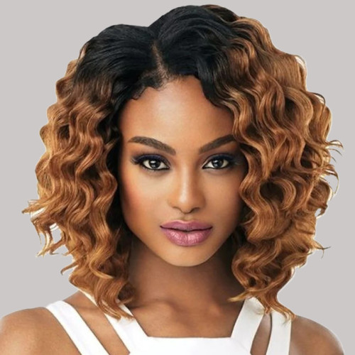 Brown Casual Daily Gradual Change Patchwork Wigs