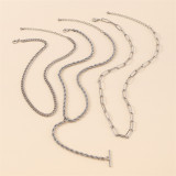 Silver Daily Party Enkelhet Geometriska Solid Chains Halsband