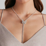 Silver Sexy Daily Party Patchwork Rhinestone Necklaces