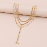 Silber Daily Party Simplicity Geometric Solid Chains Halsketten