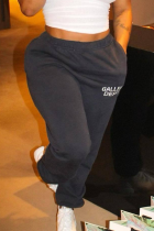 Pantalones de retazos con estampado casual Harlan de cintura media Harlan con estampado de posicionamiento negro