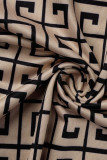 Черная модная повседневная повязка с принтом в стиле пэчворк, асимметричная, с круглым вырезом, плюс размер, две части