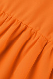 Combinaisons imprimé sexy solide patchwork spaghetti sangle régulière orange