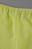 Groene sexy effen patchwork spaghettibandjes regular jumpsuits