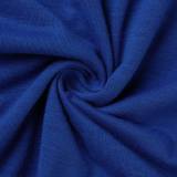 Vestidos retos de gola com capuz azul casual patchwork sólido
