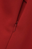Robe de soirée asymétrique en patchwork solide rouge Robes de grande taille