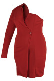 Röd Sexig Solid Patchwork Asymmetrisk Aftonklänning Plus Size Klänningar