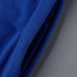 Vestidos retos de gola com capuz azul casual patchwork sólido