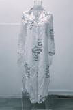 Камуфляжное повседневное платье-рубашка в стиле пэчворк с отложным воротником