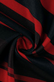 Robe chemise noire décontractée à imprimé patchwork avec boucle et col rabattu, grande taille