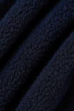 チベットブルーファッションカジュアルソリッドベーシック斜め襟長袖スリーピースセット