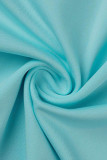 Robe bleu marine à la mode décontractée à col en V et à manches courtes