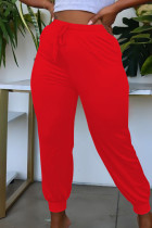 Rosso Casual Solid Patchwork Plus Size