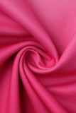 Розовый модный повседневный принт с постепенным изменением губ в стиле пэчворк с круглым вырезом и коротким рукавом из двух частей