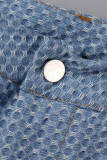 Светло-голубые сексуальные однотонные лоскутные пуговицы с кисточками Асимметричный V-образный вырез с длинным рукавом из двух частей (содержит шарф)