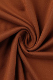 Combinaisons décontractées solides patchwork col en V grande taille orange