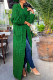 Green Casual Solid Patchwork Outerwear