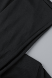 グレー カジュアル プリント パッチワーク フード付きカラー ペンシル スカート ドレス