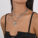 Silver Daily Vintage Patchwork Rhinestone Necklaces