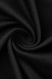 Zwarte kokerrokjurken met patchwork en modeprint met één schouder