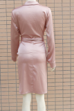 Платье-рубашка с отложным воротником и отложным воротником Pink Street Платья Платья