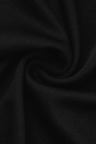 Zwarte mode effen mesh O-hals kokerrokjurken