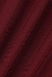 Robe de soirée rouge élégante en patchwork à col en V